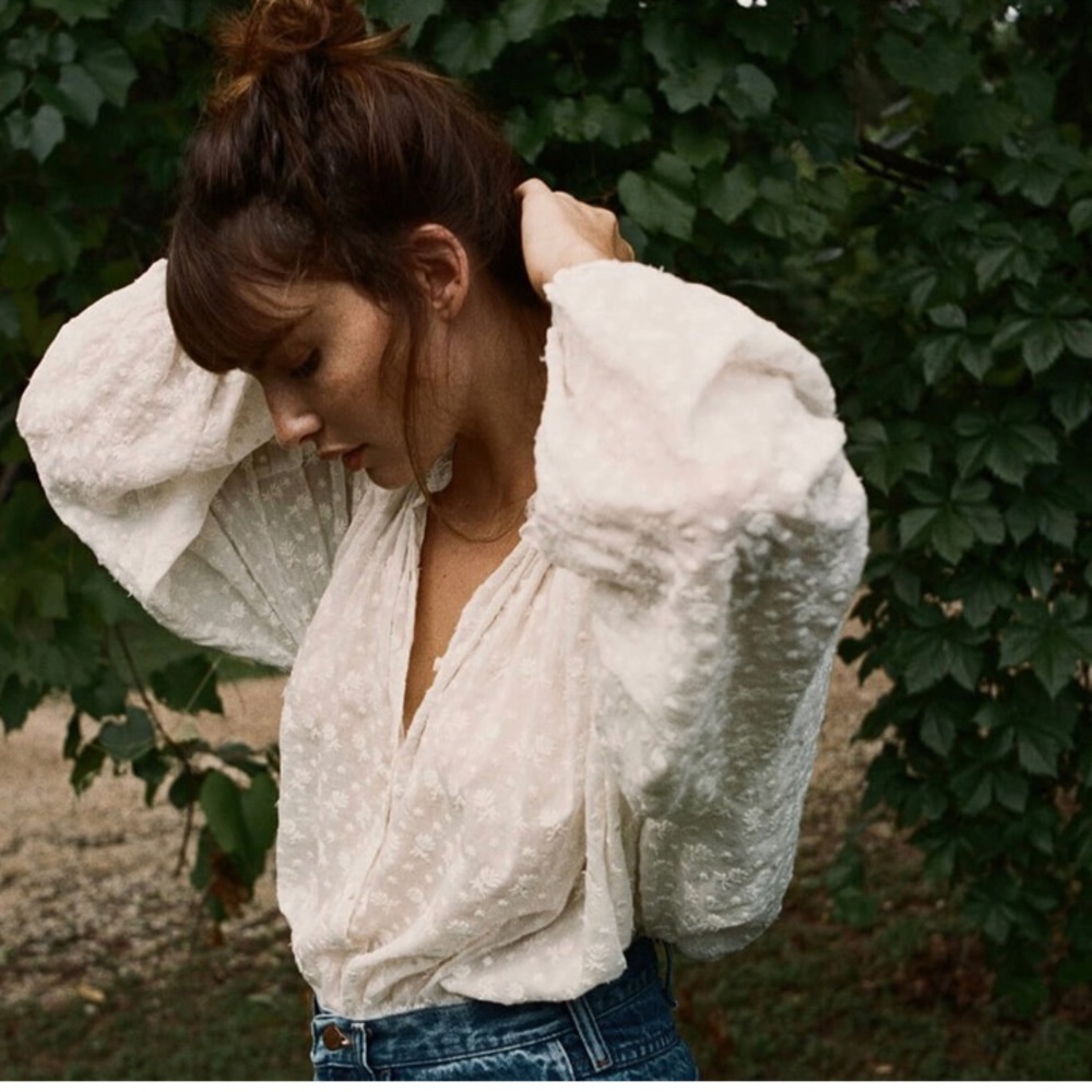 RARE Dôen Rosebay Blouse XS White EUC